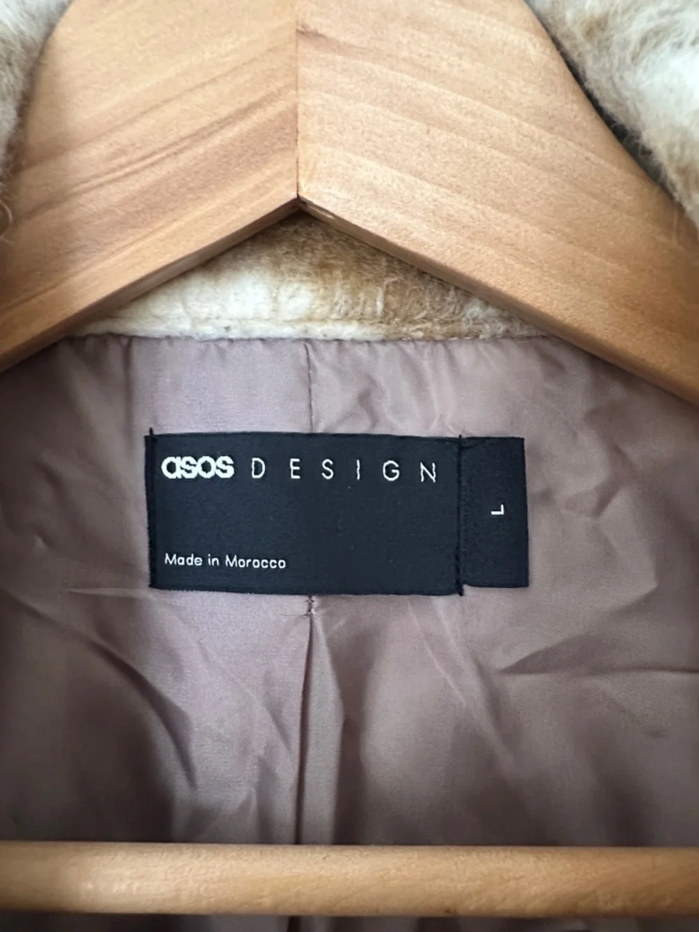 Asos design Oversized Brown & Cream Patterned Wool-Blend Shacket - Picture 5 of 9